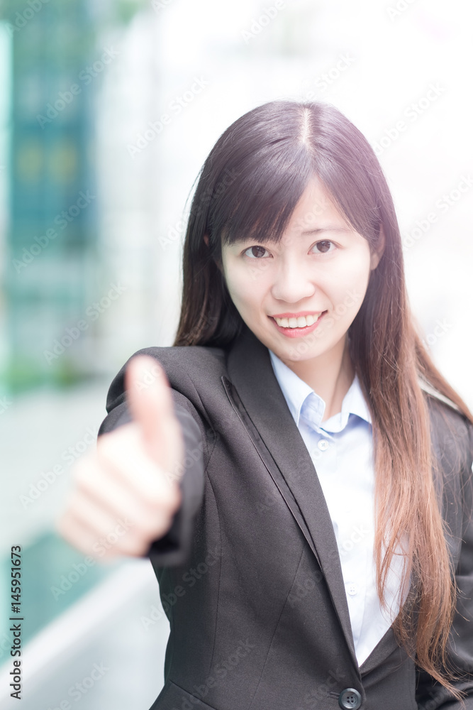 businesswoman thumb up