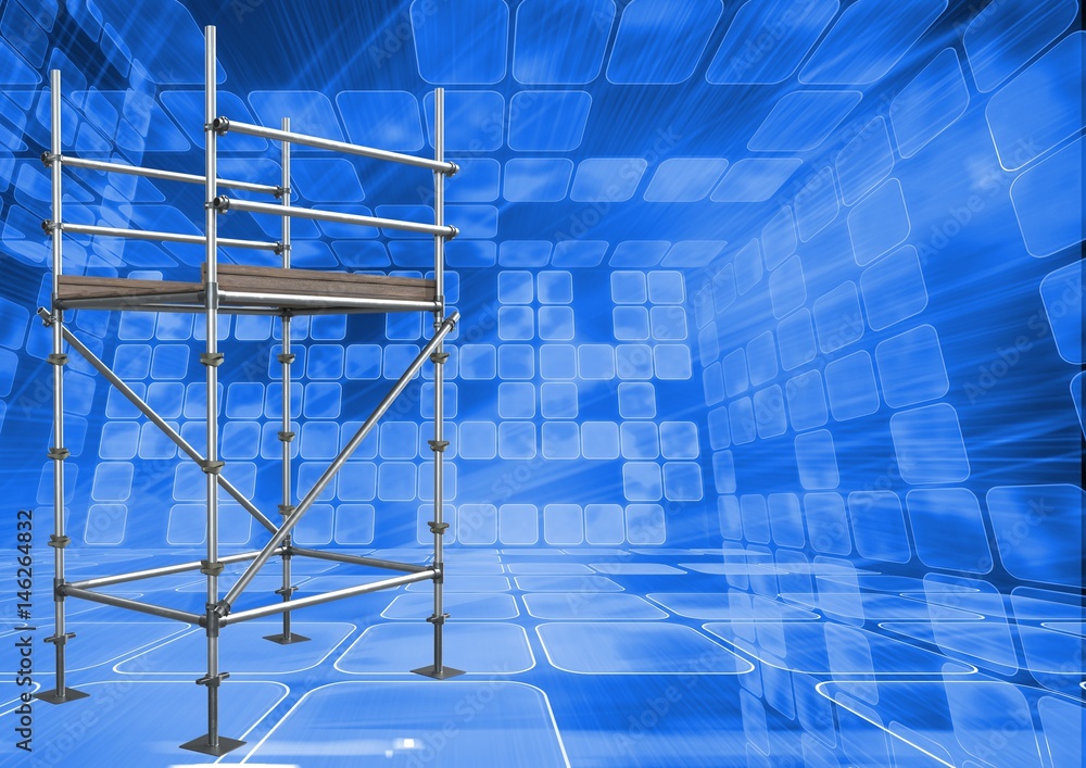 Technological room interface with 3D Scaffolding