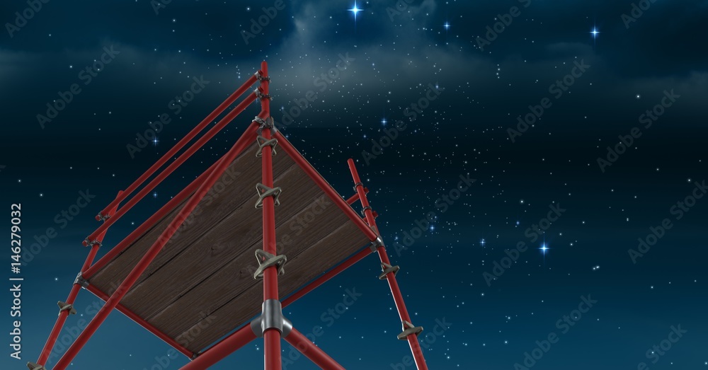 Sky landscape and 3D Scaffolding