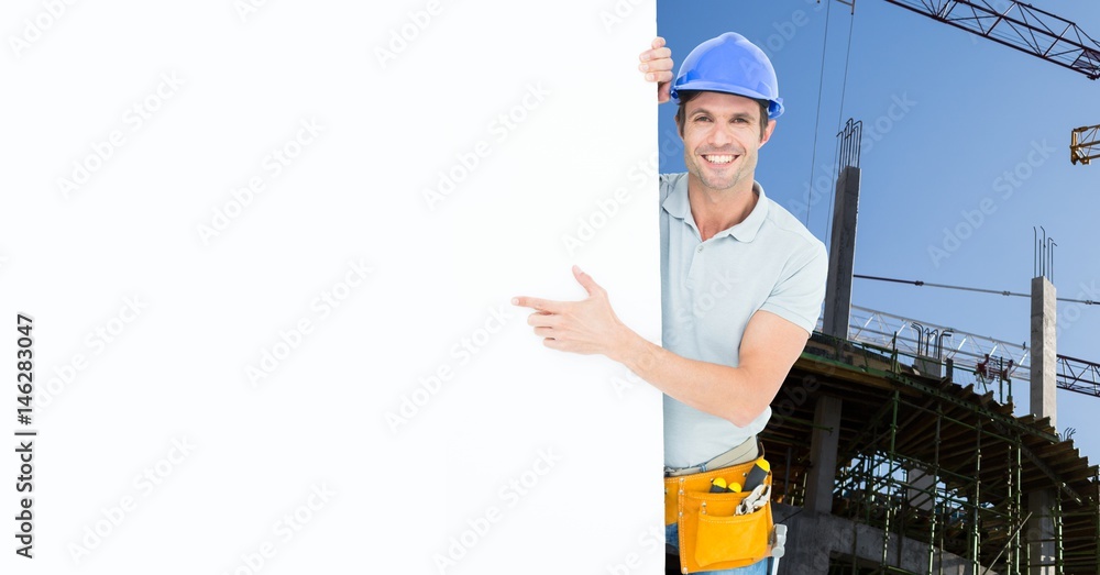 Composite image of people at work in 3d