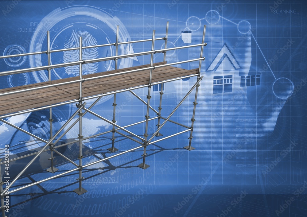 House interface with 3D Scaffolding