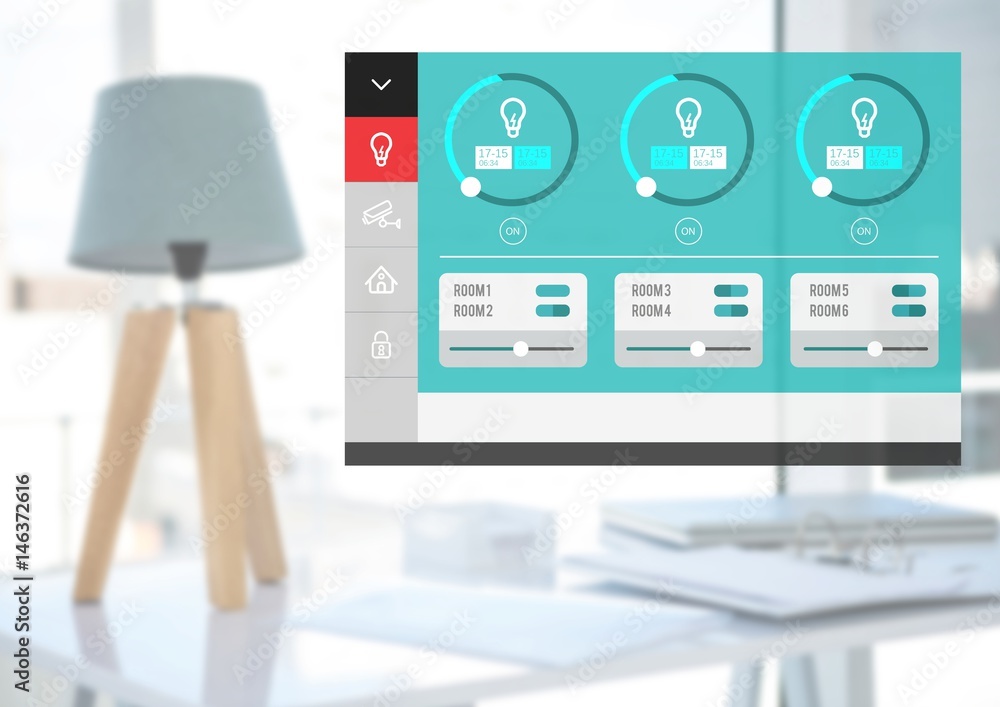 Home automation system lighting App Interface