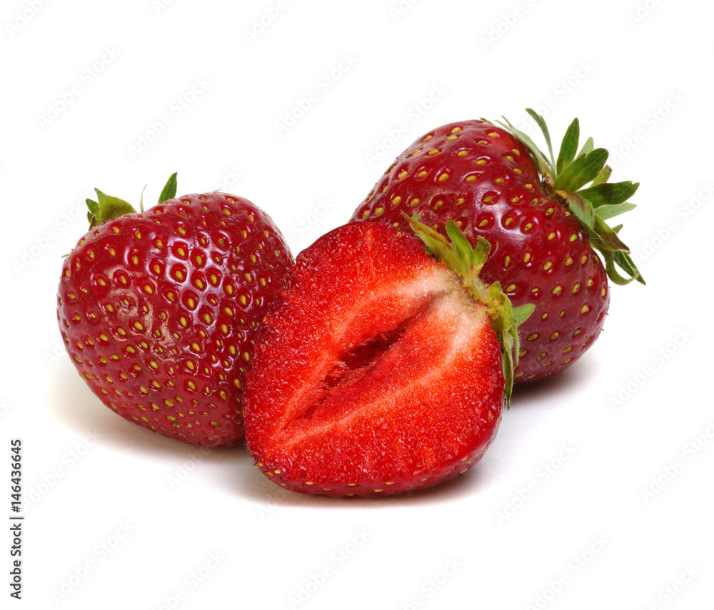 Fresh strawberry isolated on white