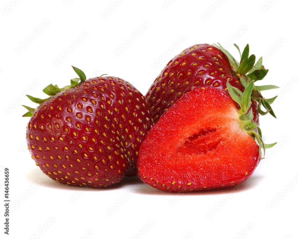 Fresh strawberry isolated on white