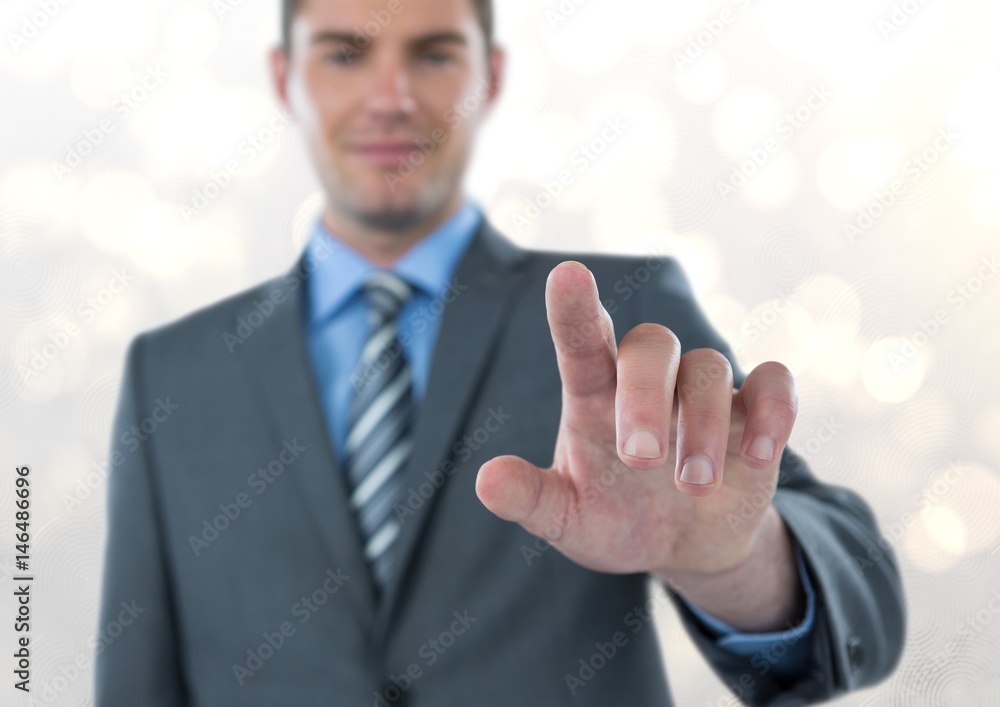 Businessman touching screen