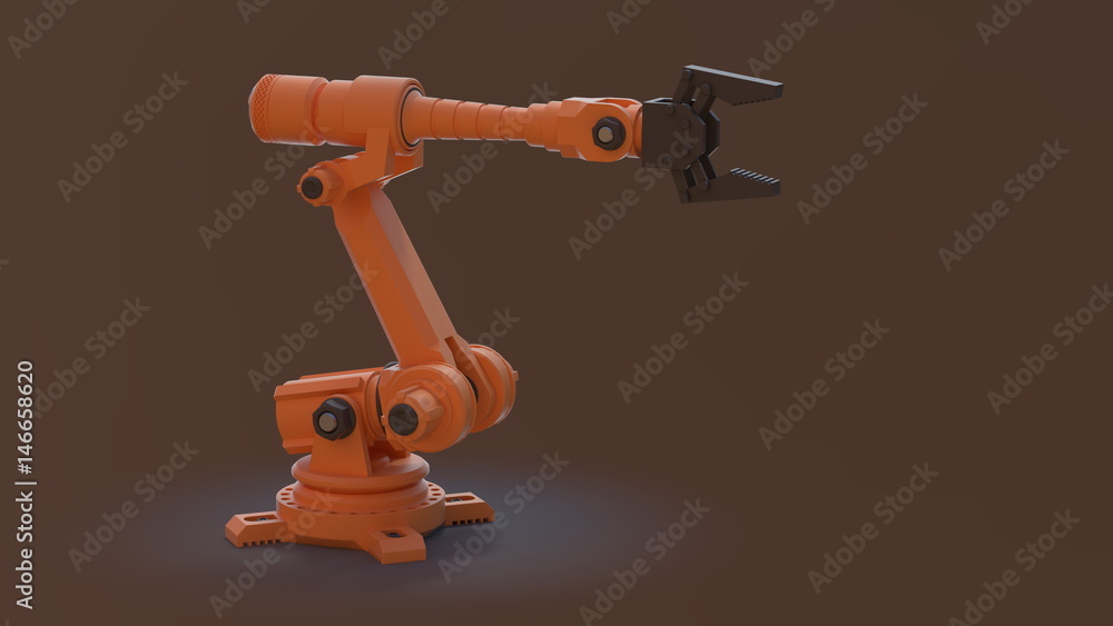 Robotic Arms isolated,3D rendering