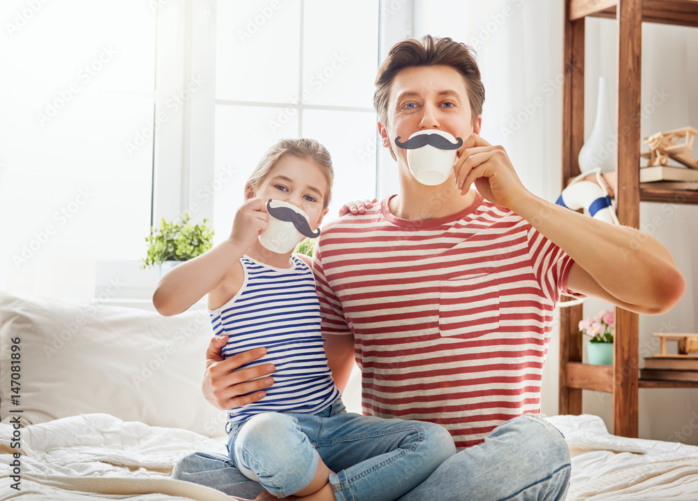 father and daughter play