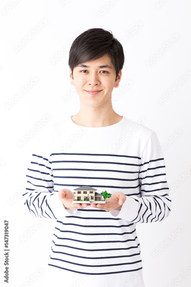 portrait of young asian man isolated on white background