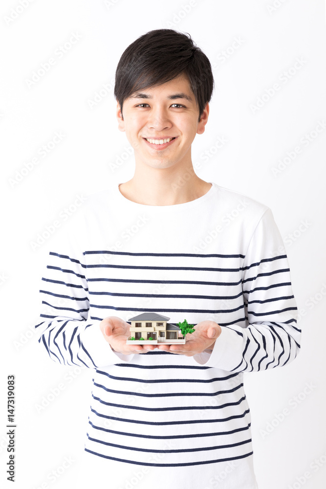 portrait of young asian man isolated on white background