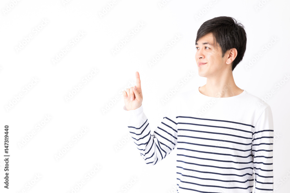 portrait of young asian man isolated on white background