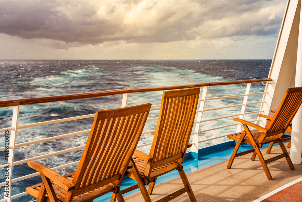 Watching sunset from cruise ship deck