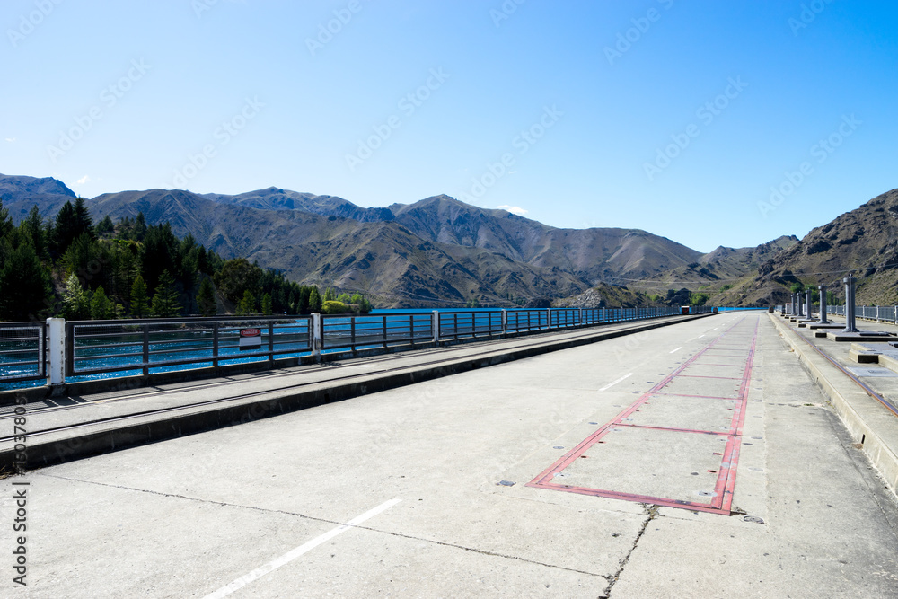 empty footpath on dam