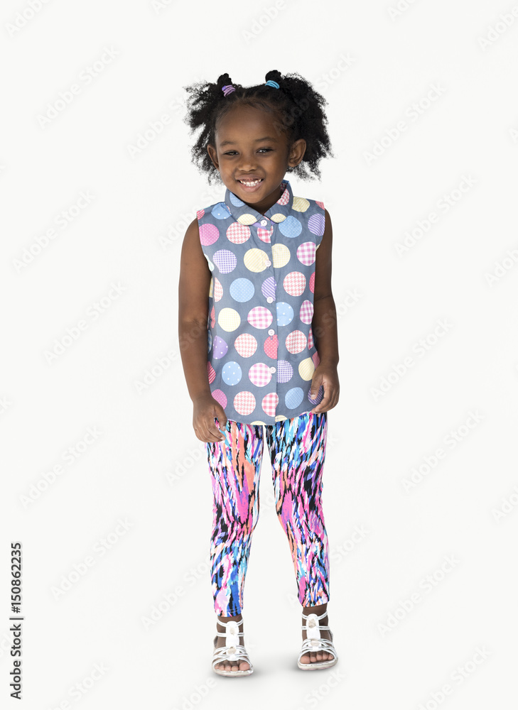 Little Girl Smiling Happiness Studio Portrait