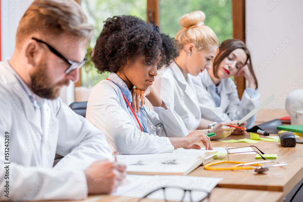 Group of medical students in the classroom