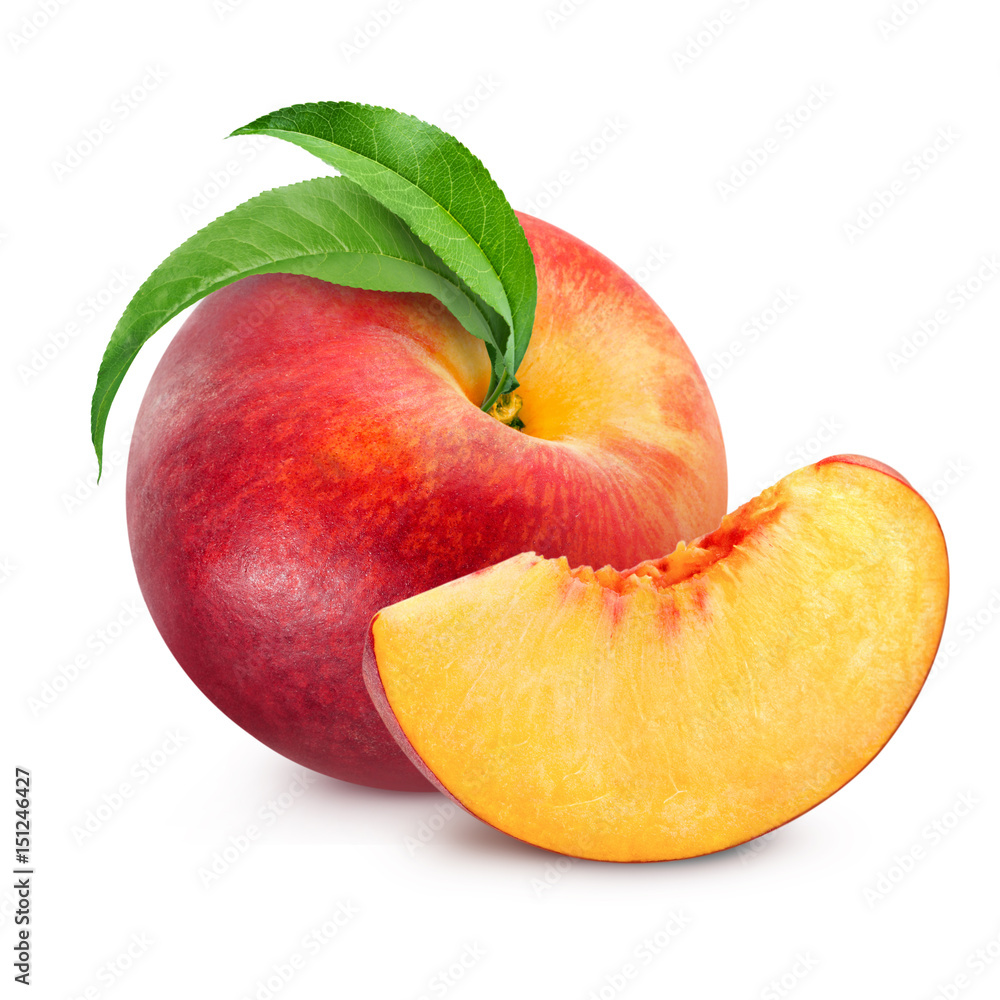 peach fruits isolated