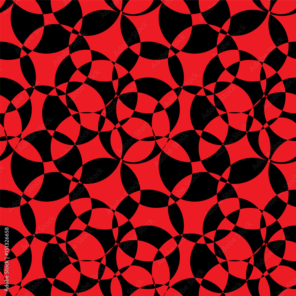 Black and Red Abstract Background Seamless Pattern. Vector Illus