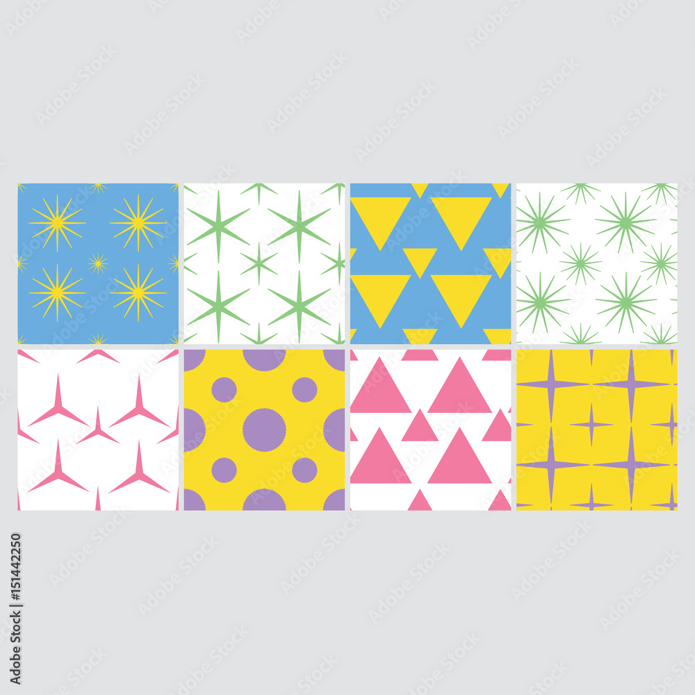 Vector set of colorful patterns