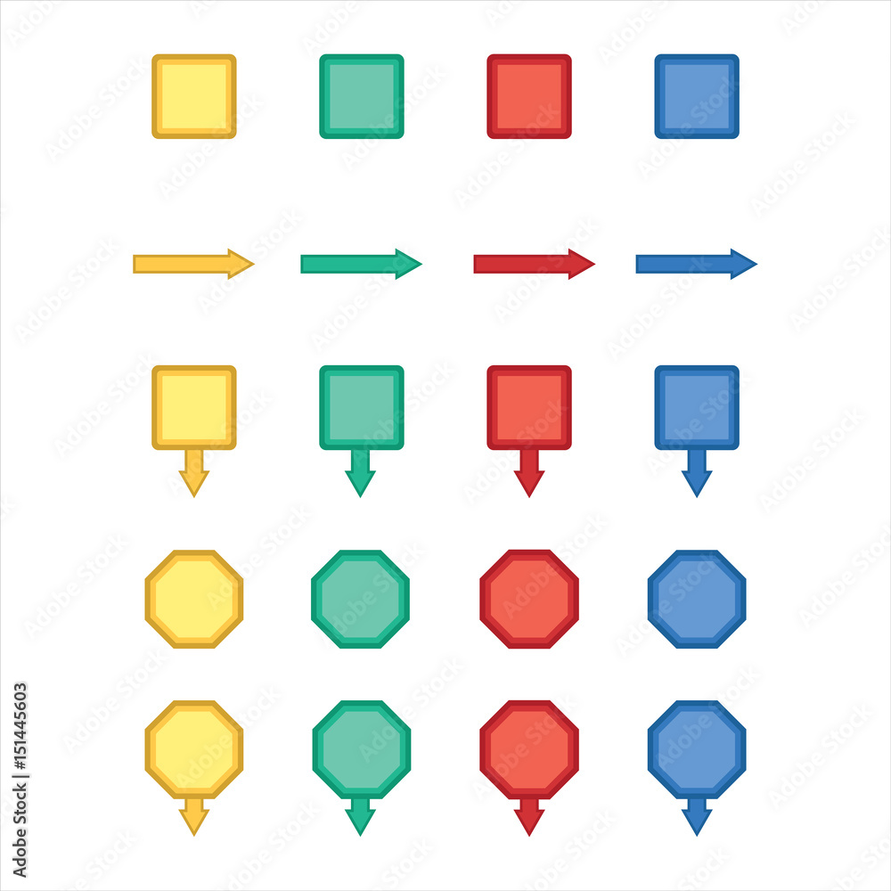 Vector icon set of various arrow