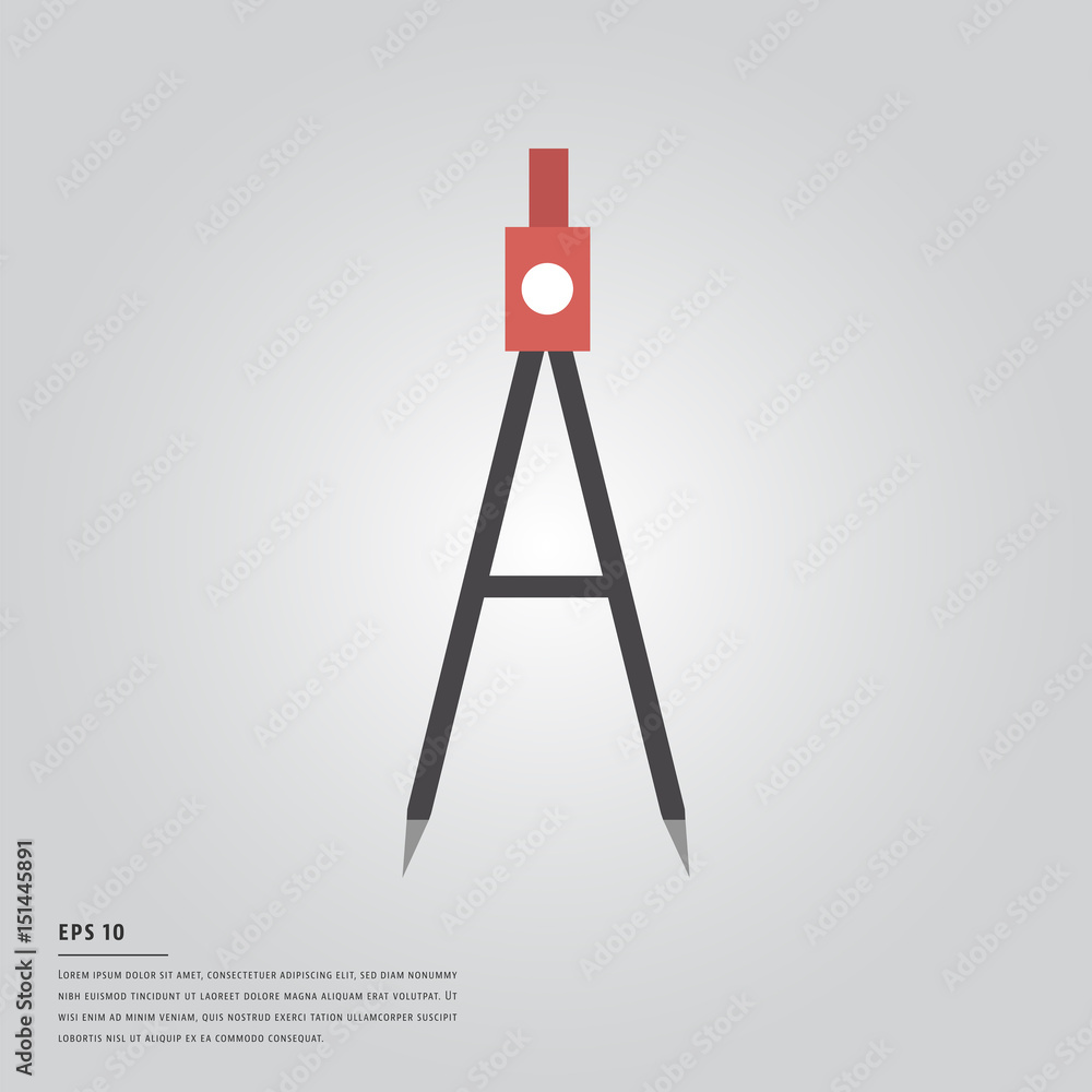 Vector image of geometry compass