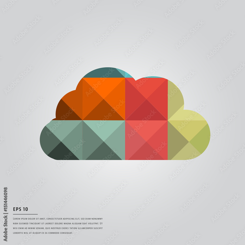 Lorem ipsum text and cloud with different colors