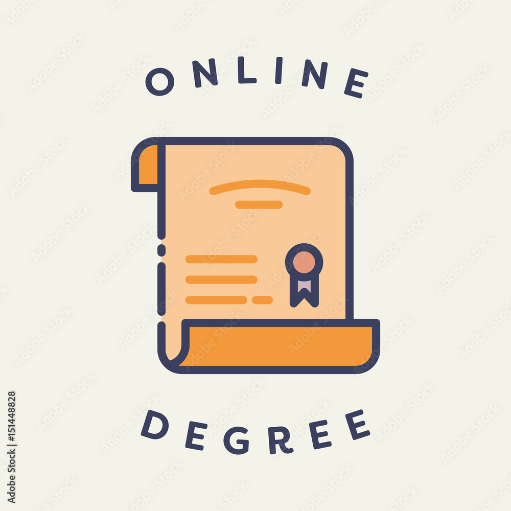 Vector image of degree with text graduation