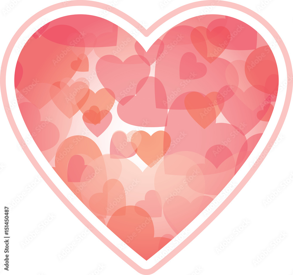 Vector illustration of heart shapes 