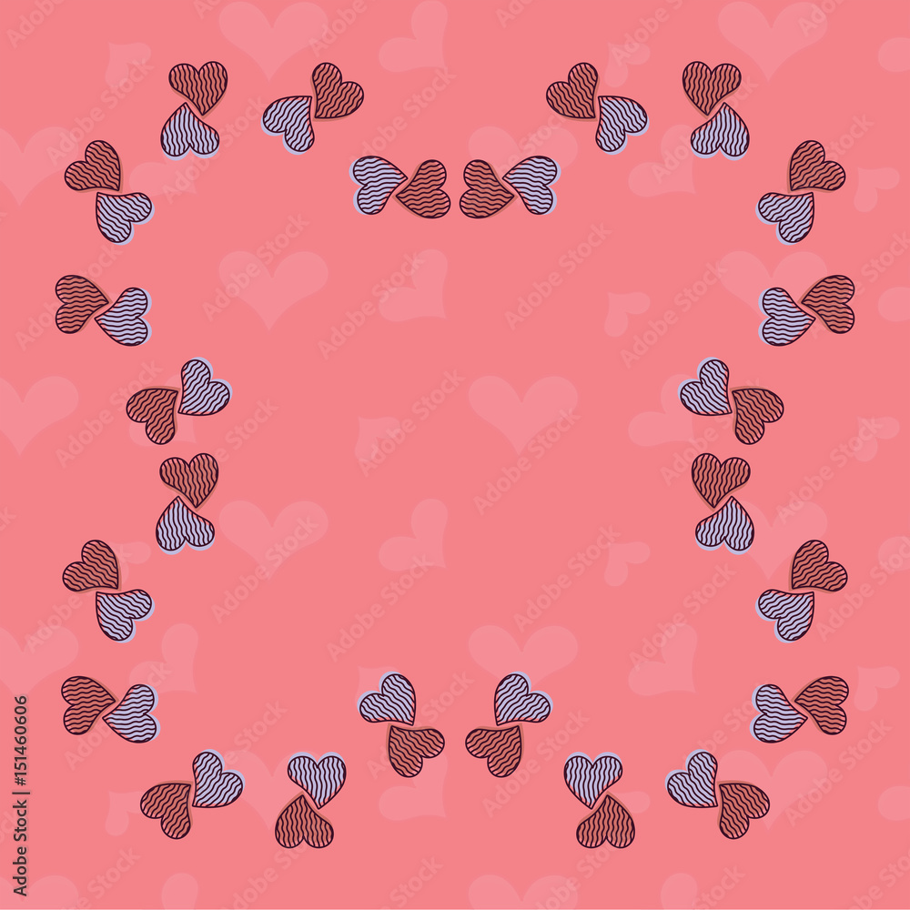 Vector image of heart shape patterns