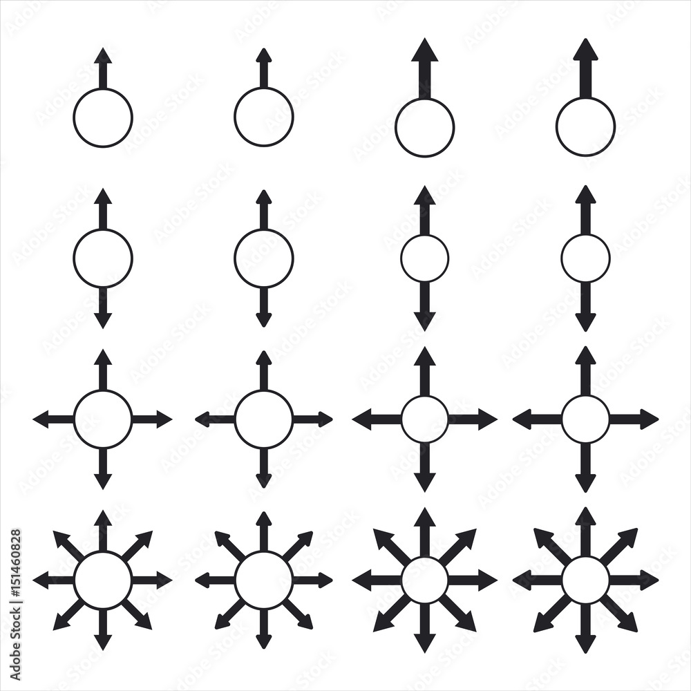 Vector of arrow signs around the circle