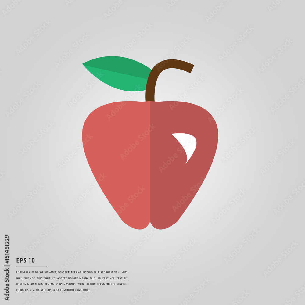 Lorem ipsum text with an apple