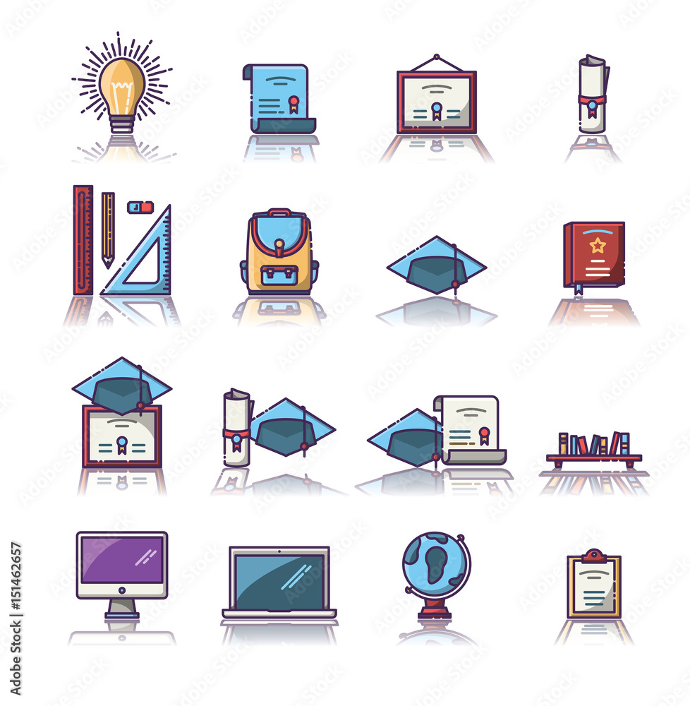 Set of various educational vector icons