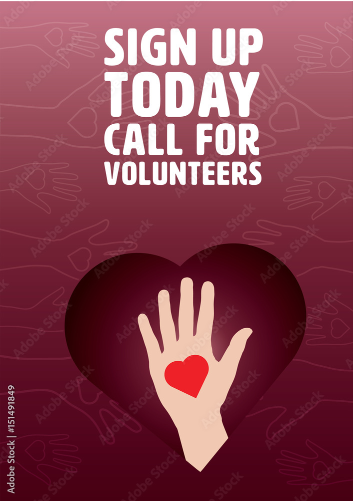 Vector icon of call for volunteers