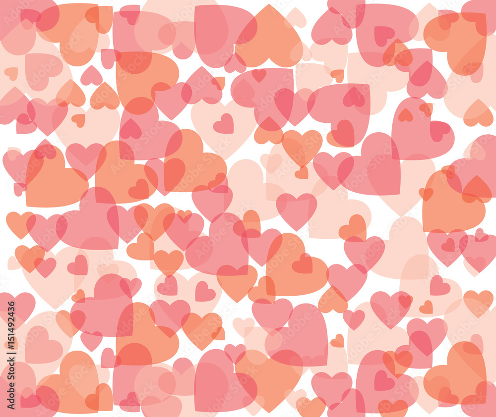 Vector illustration of heart shapes