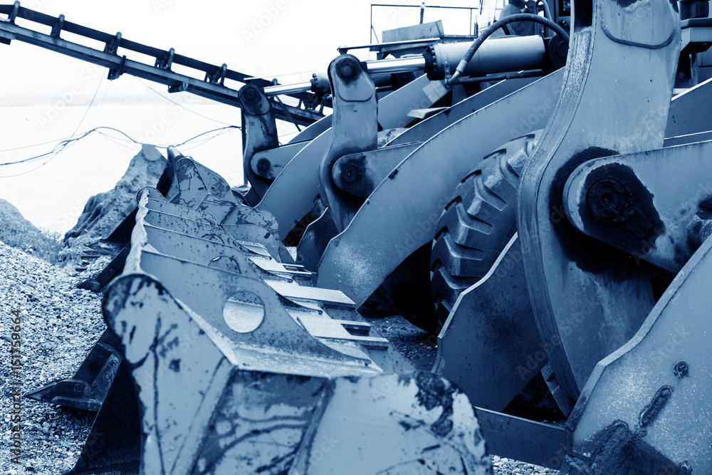 Excavator parked at the site