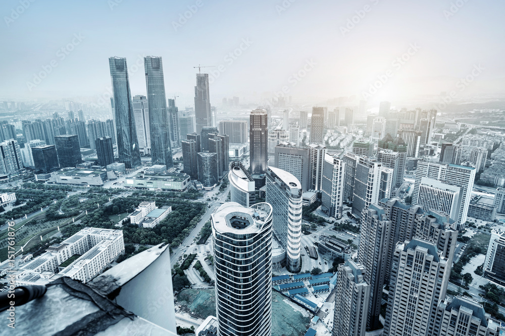 Aerial view of the city