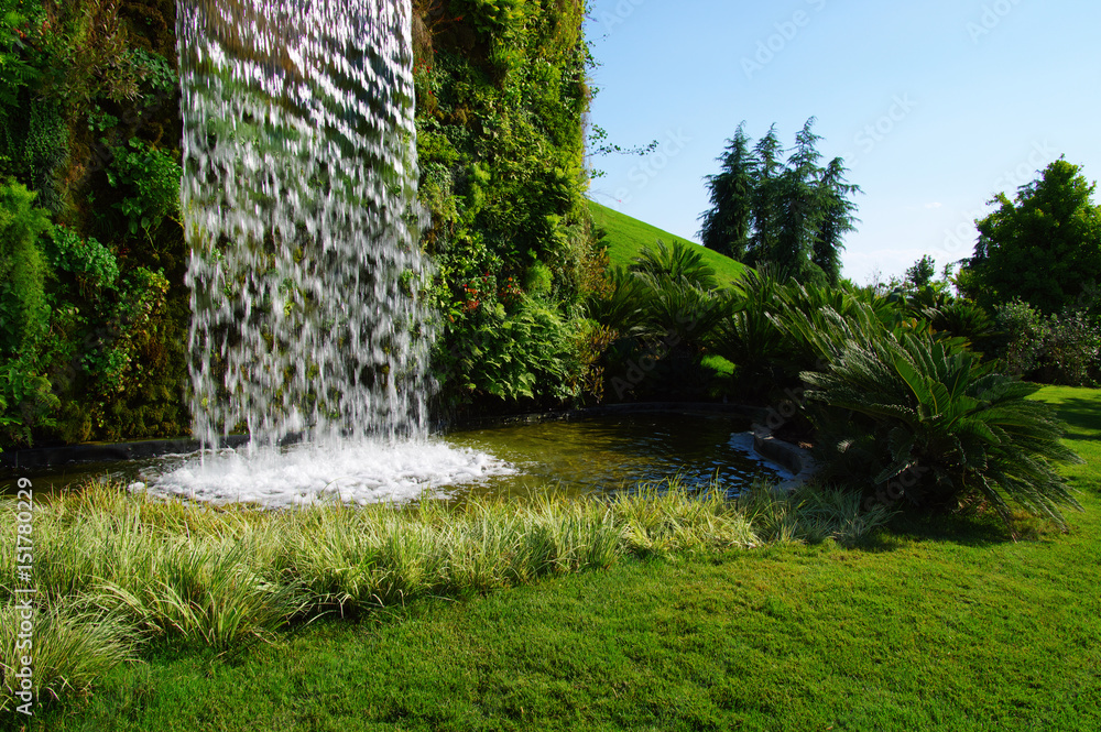 Waterfall on a sun