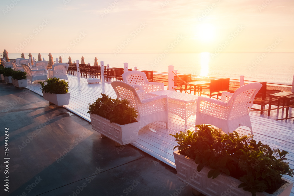 Summer restaurant on beach