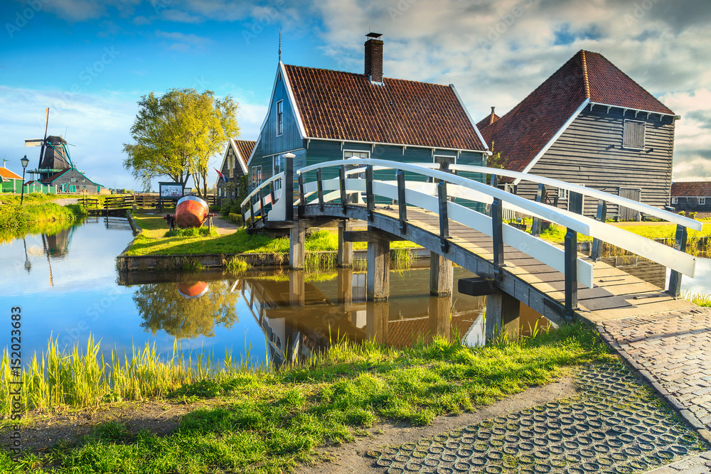 欧洲荷兰阿姆斯特丹附近的著名旅游村Zaanse Schans