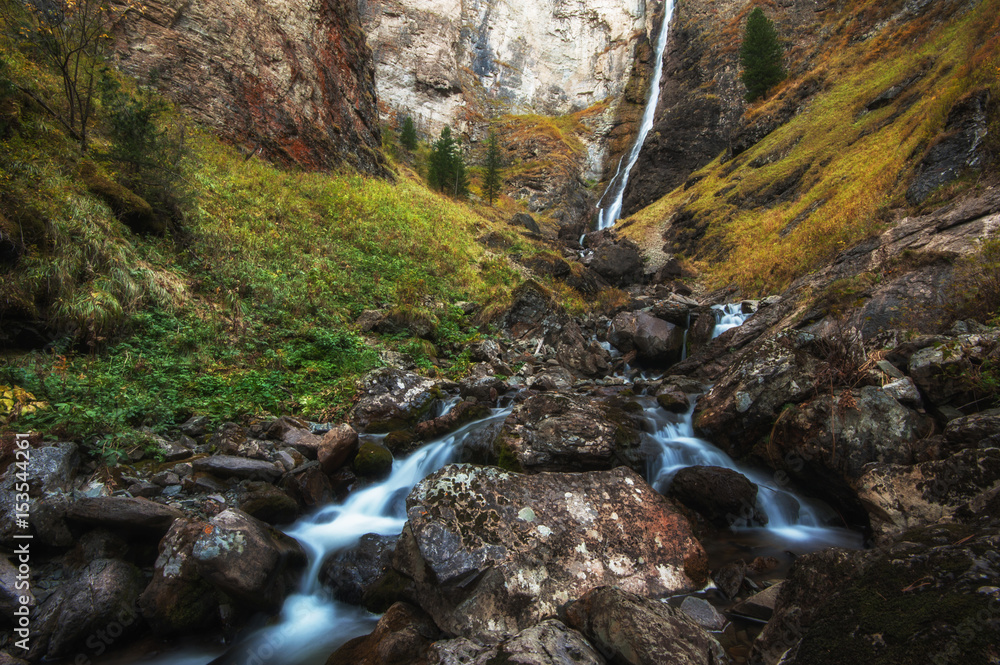 Waterfall on river Shinok