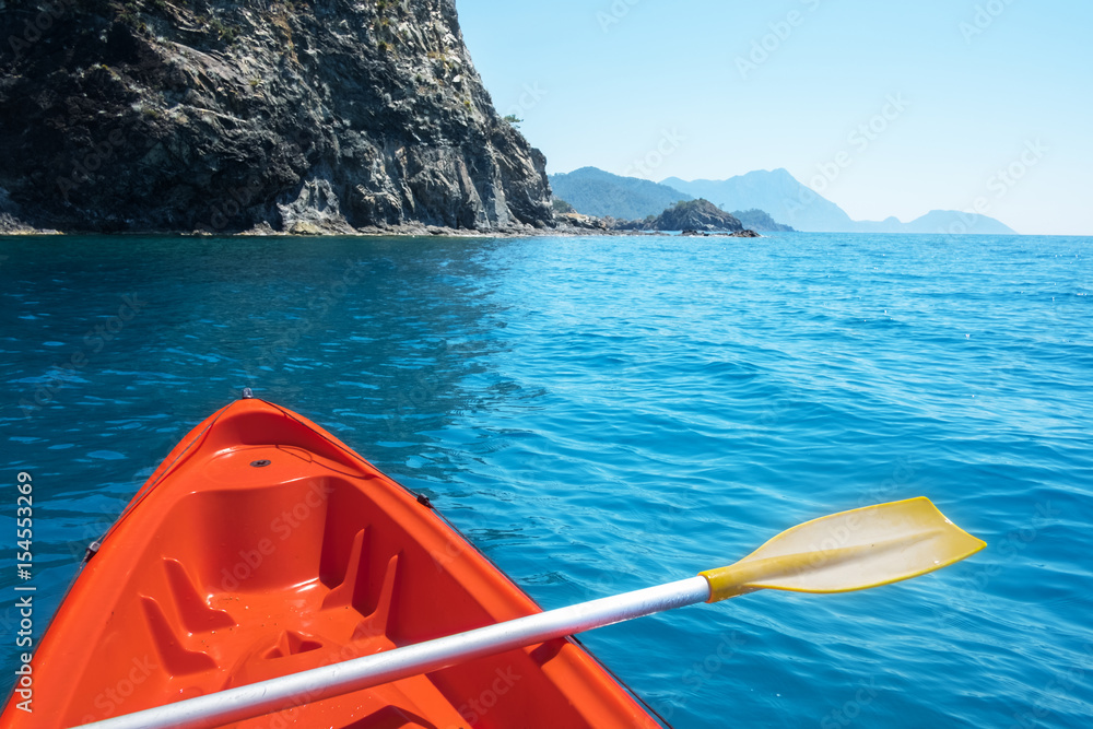 View from orange kayak