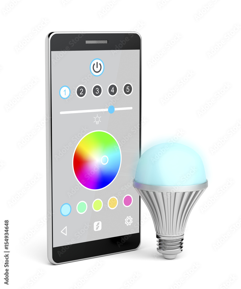 LED bulb controlled by smartphone