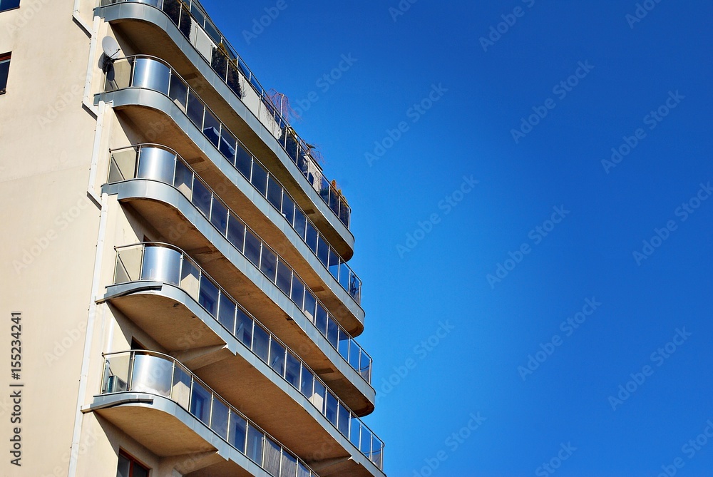 Facade of a modern apartment building