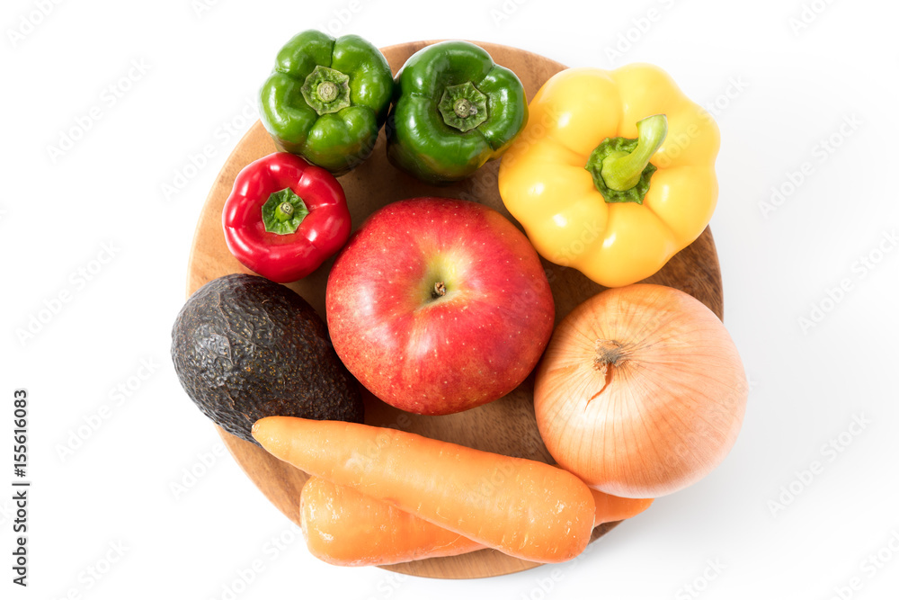 fresh vegetable on white background