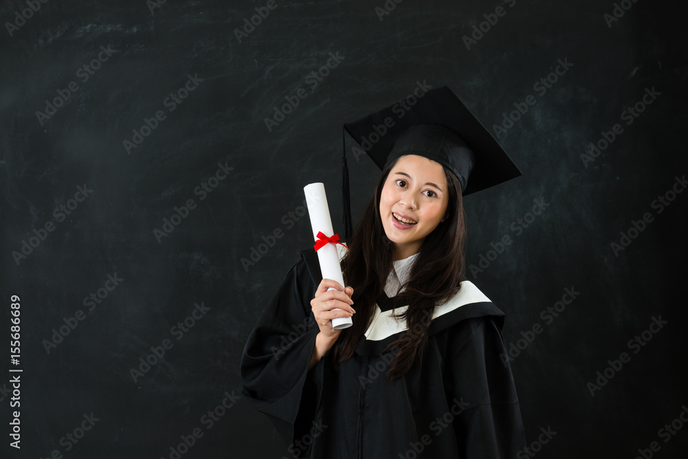 portrait of beautiful smiley graduate student