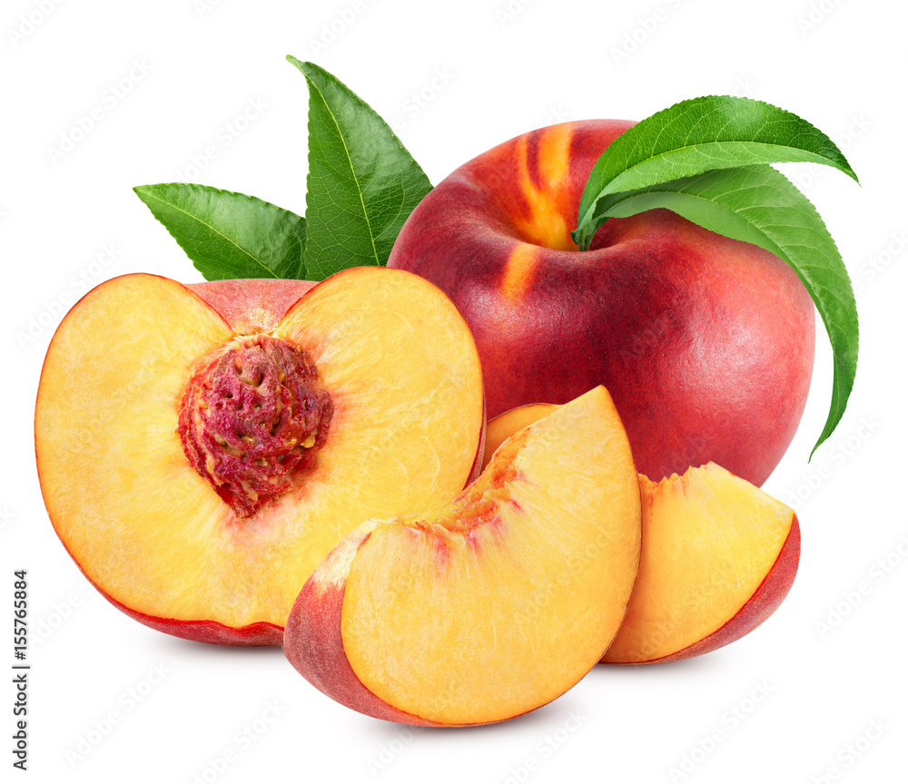 peach fruits isolated