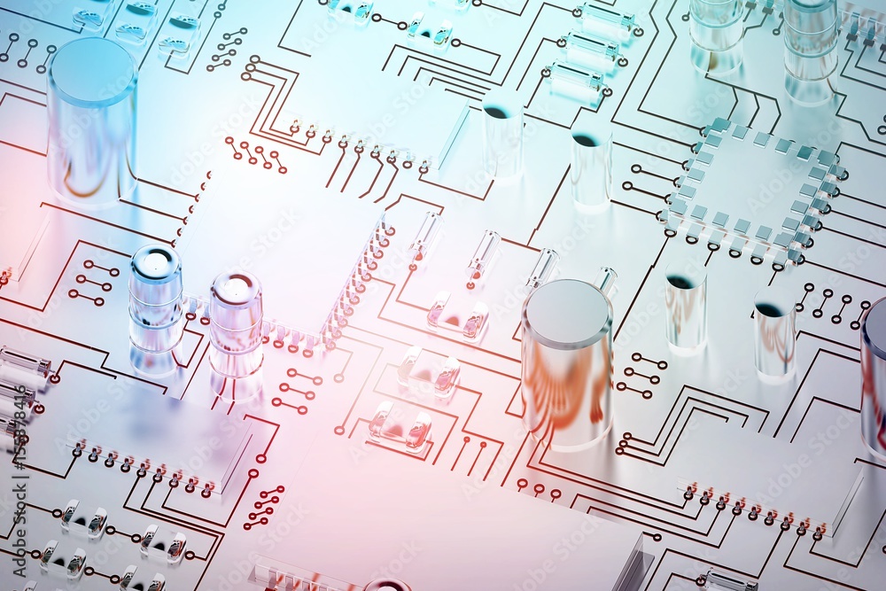 电路板特写合成图像