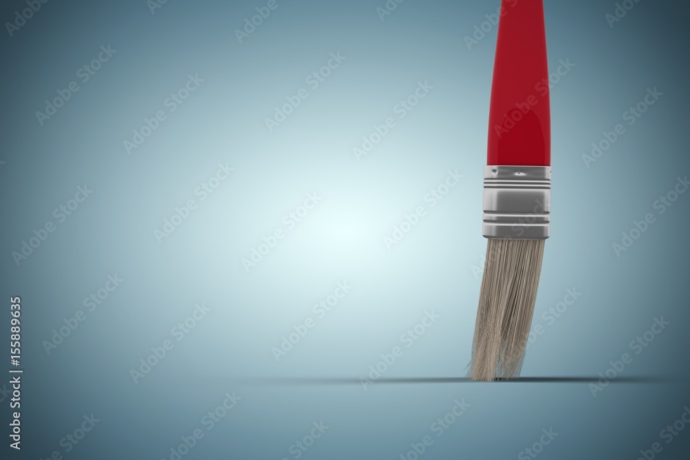 Composite image of 3d image of red paintbrush