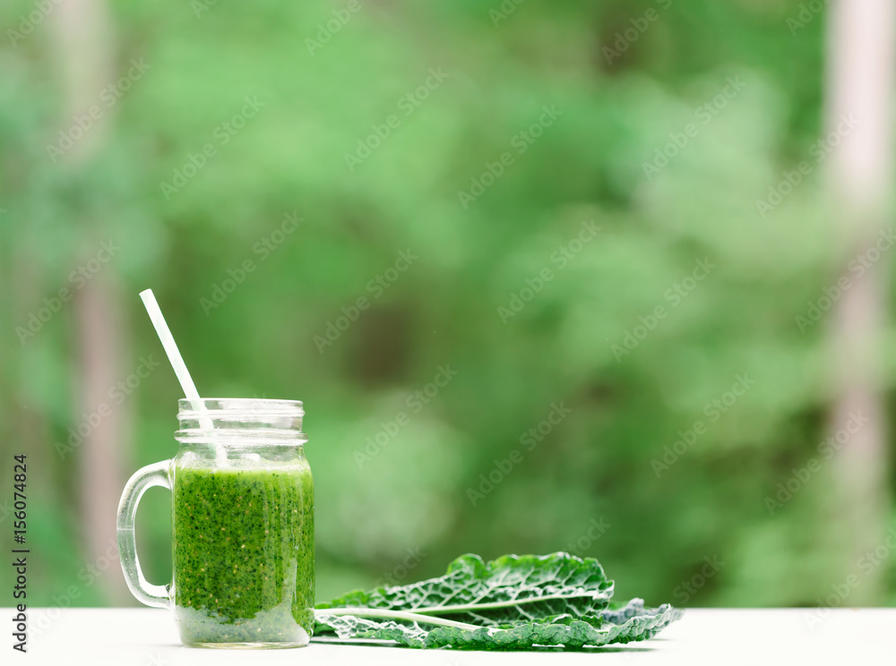 Kale and greens smoothie beverage