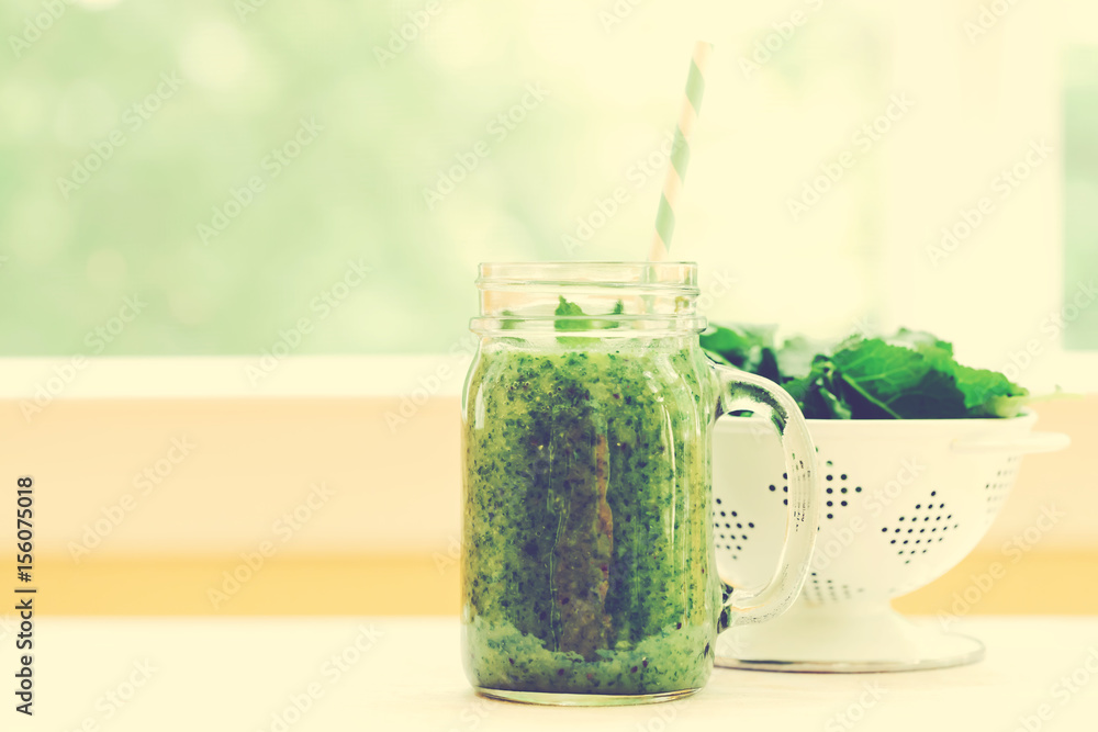 Kale and greens smoothie beverage