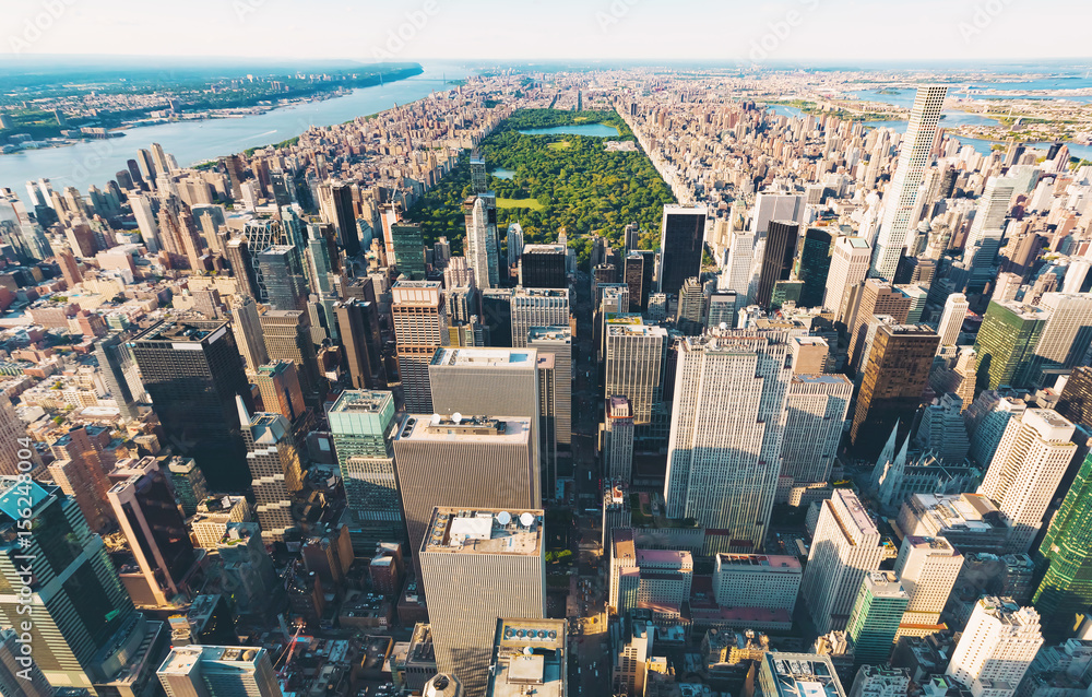 Aerial view of Central Park, NYC