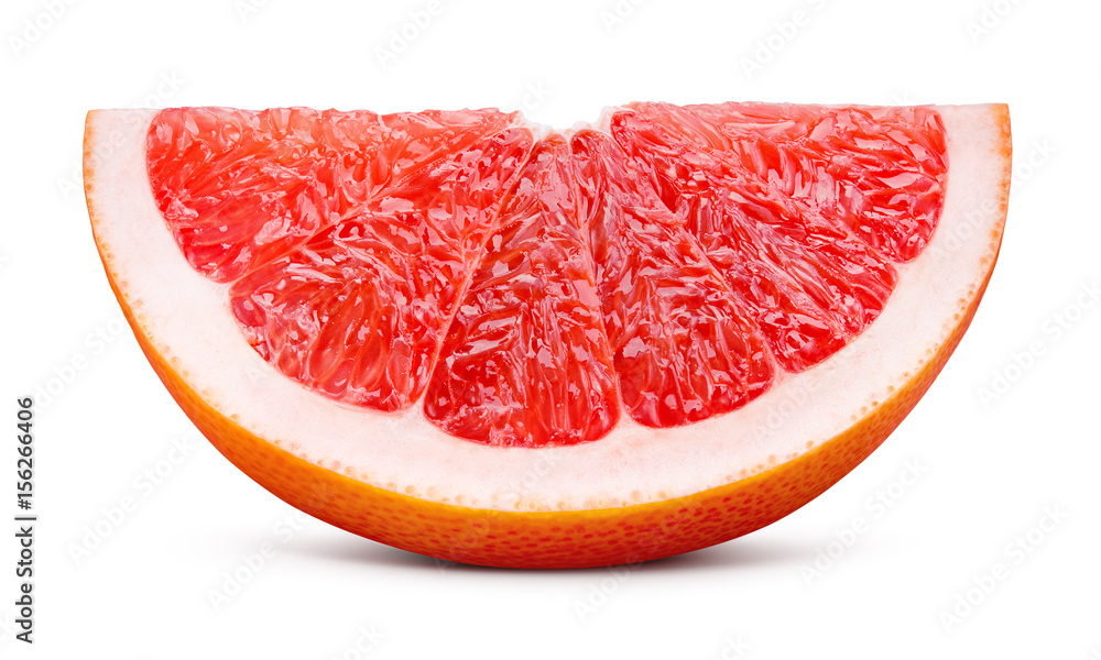 Grapefruit isolated on white background. Slice of fruit. With clipping path.